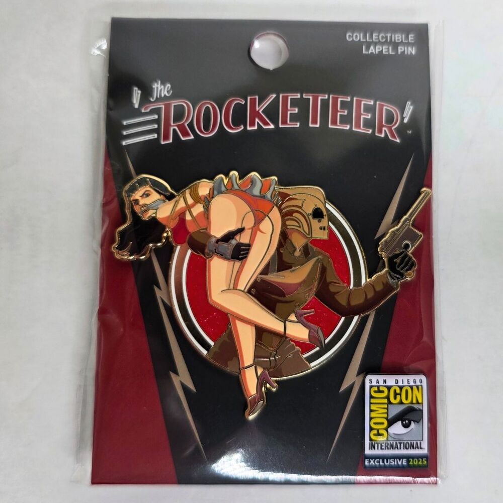 SDCC 2025 Comic Con Exclusive Little Shop Of Pins Rocketeer & Betty Pin IN HAND - Picture 2 of 3